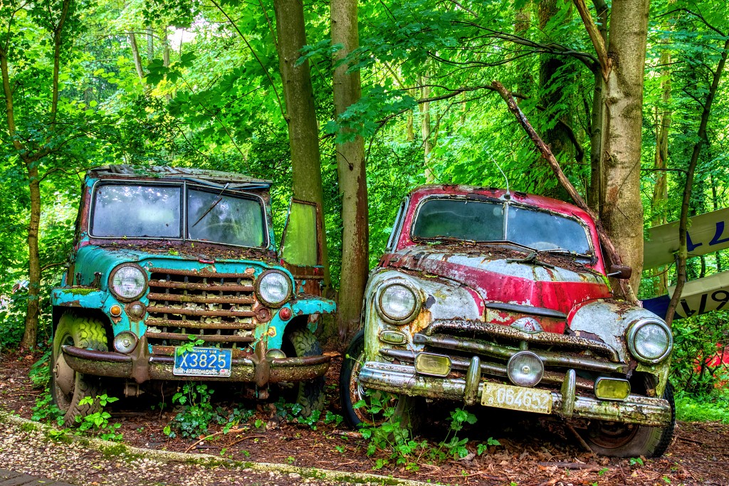 HDR Auto Skulpturen Park museum Neandertal oldtimer urbex decay abandoned derelict abandonne Michael Fröhlich froehlich Duitsland deutschland kunst art